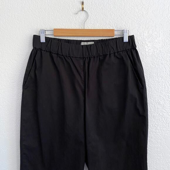 Everlane The Easy Pant Black Cotton Twill Wide Leg Pull-On Pants Size Large - Picture 6 of 11